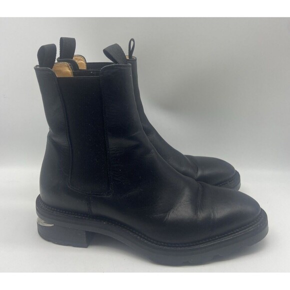 Alexander‎ Wang Chelsea Boots Booties  Size 38/7 Andy Black Biker Leather - Picture 3 of 15